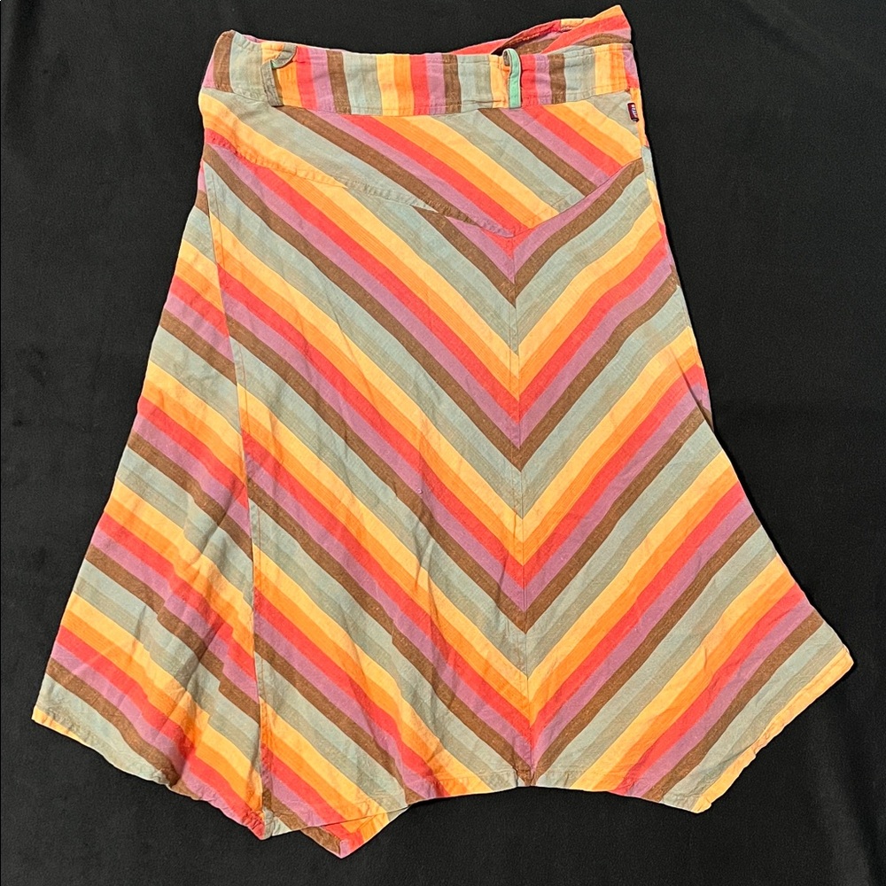 Authentic Boho Vintage Bohemian Uttam London Striped Boho Skirt size Small